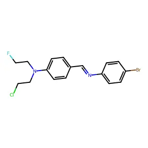 p-Toluidine, alpha-((p-bromophenyl)imino)-N-(2-chloroethyl)-N-(2-fluoroethyl)- structure