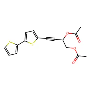 5-(3,4-Diacetoxybut-1-ynyl)-2,2'-bithiophene structure