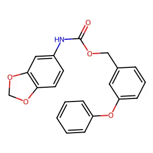 Carbamic acid, 1,3-benzodioxol-5-yl-, (3-phenoxyphenyl)methyl ester structure