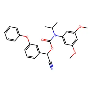 Carbamic acid, (3,5-dimethoxyphenyl)(1-methylethyl)-, cyano(3-phenoxyphenyl)methyl ester structure