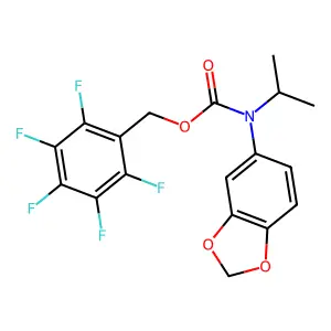 Carbamic acid, 1,3-benzodioxol-5-yl(1-methylethyl)-, (2,3,4,5,6-pentafluorophenyl)methyl ester structure