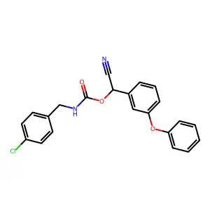 Carbamic acid, (4-chlorobenzyl)-, cyano(3-phenoxyphenyl)methyl ester structure