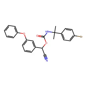Carbamic acid, (1-(4-bromophenyl)-1-methylethyl)-, cyano(3-phenoxyphenyl)methyl ester structure