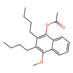 1-Naphthalenol, 2,3-dibutyl-4-methoxy-, acetate structure