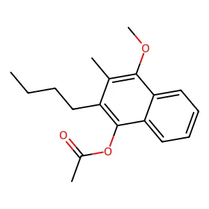 1-Naphthalenol, 2-butyl-4-methoxy-3-methyl-, acetate structure