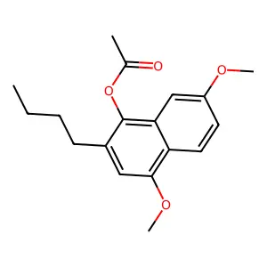 1-Naphthalenol, 2-butyl-4,7-dimethoxy-, acetate structure