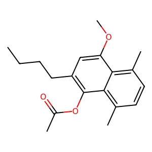 1-Naphthalenol, 2-butyl-4-methoxy-5,8-dimethyl-, acetate structure