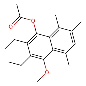 1-Naphthalenol, 2,3-diethyl-4-methoxy-5,7,8-trimethyl-, acetate structure
