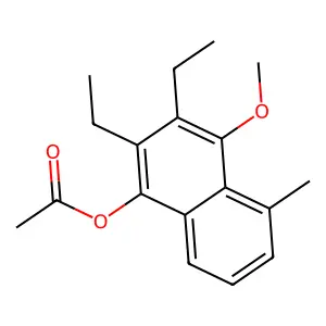 1-Naphthalenol, 2,3-diethyl-4-methoxy-5-methyl-, acetate structure