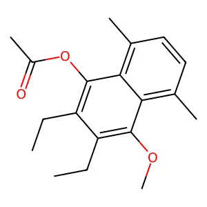 1-Naphthalenol, 2,3-diethyl-4-methoxy-5,8-dimethyl-, acetate structure