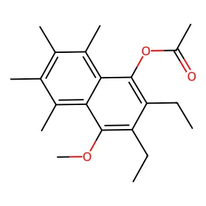 1-Naphthalenol, 2,3-diethyl-4-methoxy-5,6,7,8-tetramethyl-, acetate structure