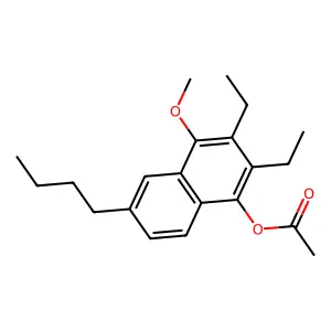 1-Naphthalenol, 6-butyl-2,3-diethyl-4-methoxy-, acetate structure