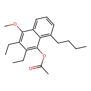 1-Naphthalenol, 8-butyl-2,3-diethyl-4-methoxy-, acetate structure