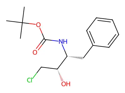 (2R,3S)-3-(Tert-butoxycarbonylamino)-1-chloro-2-hydroxy-4-phenylbutane structure