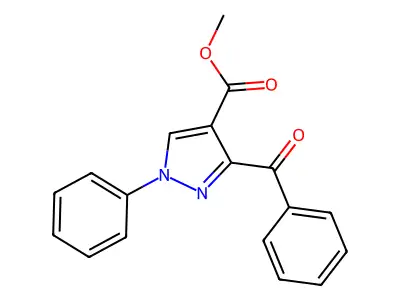 1H-Pyrazole-4-carboxylic acid, 3-benzoyl-1-phenyl-, methyl ester structure
