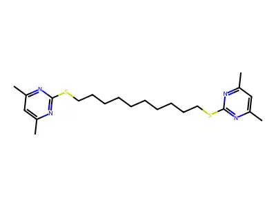 Pyrimidine, 2,2'-(1,10-decanediylbis(thio))bis(4,6-dimethyl- structure