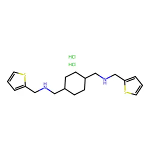 1,4-Cyclohexanebis(methylamine), N,N'-bis(2-thienylmethyl)-, dihydrochloride structure