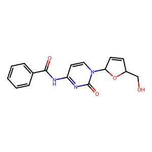 N(4)-benzoyl-2',3'-dideoxy-2',3'-didehydrocytidine structure