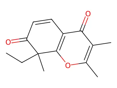 (8R)-8-ethyl-2,3,8-trimethylchromene-4,7-dione structure
