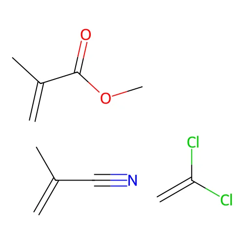 1,1-Dichloroethene;methyl 2-methylprop-2-enoate;2-methylprop-2-enenitrile structure