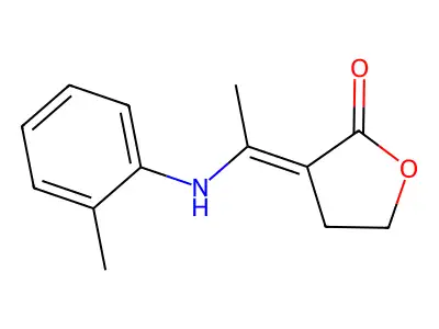 (3E)-3-[1-(2-methylanilino)ethylidene]oxolan-2-one structure
