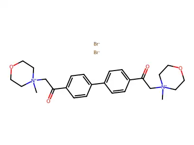 Morpholinium, 4,4'-((1,1'-biphenyl)-4,4'-diylbis(2-oxo-2,1-ethanediyl))bis(4-methyl-, dibromide structure