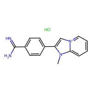 2-(4-(Aminoiminomethyl)phenyl)-1-methylimidazo(1,2-a)pyridinium chloride, monohydrochloride structure