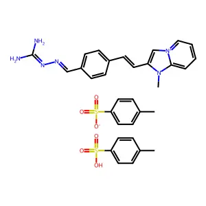 2-(2-(4-(((Aminoiminomethyl)hydrazono)methyl)phenyl)ethenyl)-1-methylimidazo(1,2-a)pyridinium, salt with 4-methylbenzenesulfonic acid (1:1), mono(4-methylbenzenesulfonate) structure