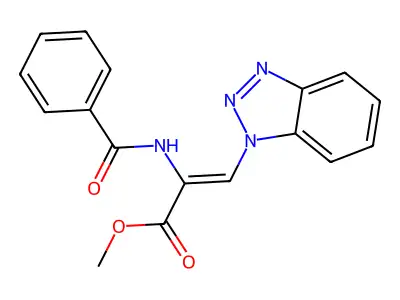 Methyl 2-benzamido-3-(benzotriazol-1-yl)prop-2-enoate structure