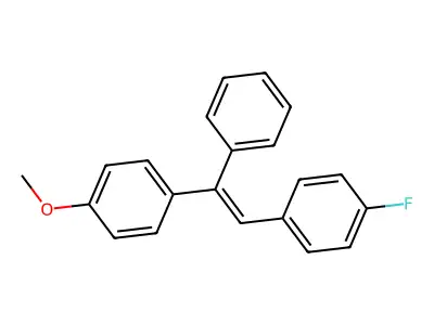1-Fluoro-4-[2-(4-methoxyphenyl)-2-phenylethenyl]benzene structure
