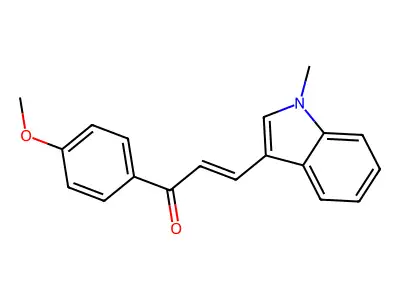 (E)-1-(4-methoxyphenyl)-3-(1-methylindol-3-yl)prop-2-en-1-one structure