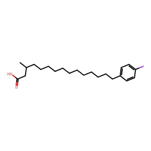 4-(Iodo-123I)-beta-methylbenzenepentadecanoic acid structure