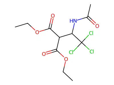 Diethyl 2-(1-acetamido-2,2,2-trichloroethyl)malonate structure