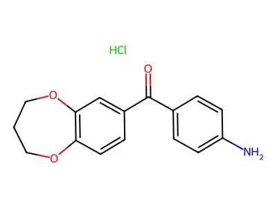 7-(p-Aminobenzoyl)-1,5-benzodioxepane hydrochloride structure