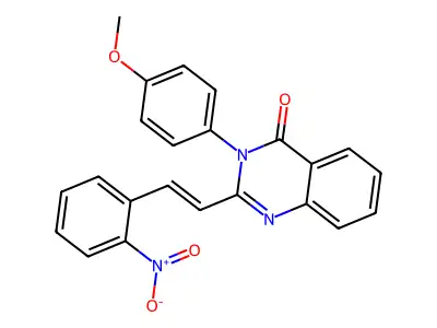 2-(2-{2-nitrophenyl}vinyl)-3-(4-methoxyphenyl)-4(3H)-quinazolinone structure