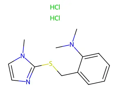 1-Methyl-2-(2'-(N,N-dimethylanilyl)methylthio)imidazole dihydrochloride structure
