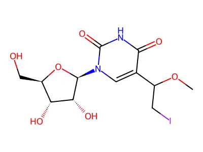 5-(1-Methoxy-2-iodoethyl)uridine structure