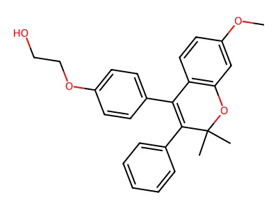 Ethanol, 2-(4-(7-methoxy-2,2-dimethyl-3-phenyl-2H-1-benzopyran-4-yl)phenoxy)- structure