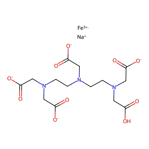 Sodium hydrogen ferric diethylenetriaminepentacetate structure