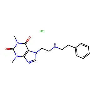 Theophylline, 7-(2-(phenethylamino)ethyl)-, hydrochloride structure