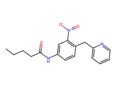Pentanamide, N-(3-nitro-4-(2-pyridinylmethyl)phenyl)- structure