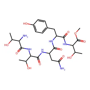 H-Thr-Thr-Asn-Tyr-Thr-OCH3 structure