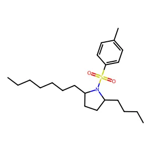 Pyrrolidine, 2-butyl-5-heptyl-1-((4-methylphenyl)sulfonyl)-, trans- structure