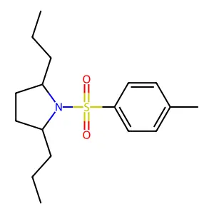 Pyrrolidine, 1-((4-methylphenyl)sulfonyl)-2,5-dipropyl-, cis- structure