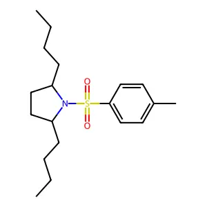 Pyrrolidine, 2,5-dibutyl-1-((4-methylphenyl)sulfonyl)-, cis- structure