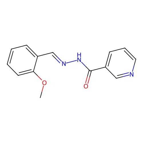 Nicotinic acid (2-methoxy-benzylidene)-hydrazide structure