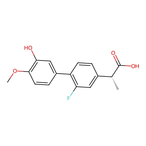 3'-hydroxy-4'-methoxyflurbiprofen, (R)- structure