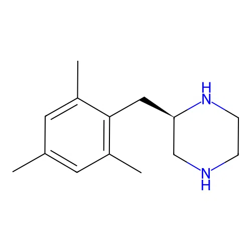 (2R)-2-[(2,4,6-trimethylphenyl)methyl]piperazine structure