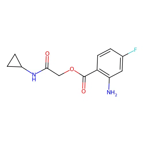 2-(Cyclopropylamino)-2-oxoethyl 2-amino-4-fluorobenzoate structure