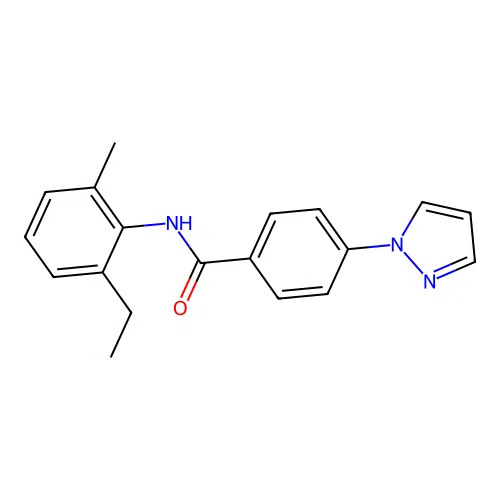 N-(2-ethyl-6-methylphenyl)-4-pyrazol-1-ylbenzamide structure